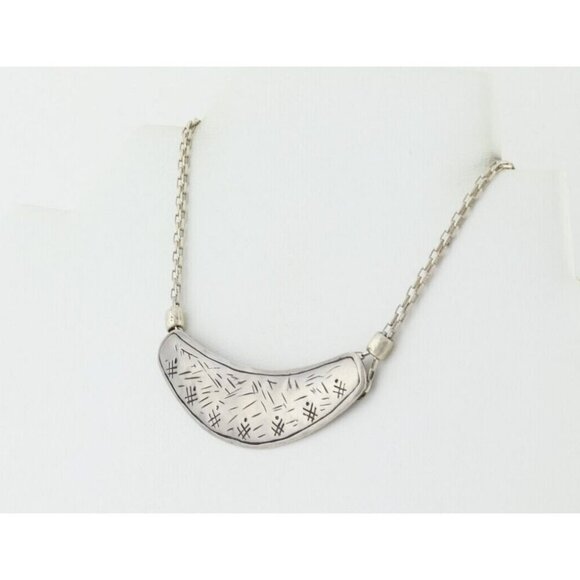 Sterling Silver Etched Lunar Necklace 18" to 20" Silpada - Picture 7 of 8